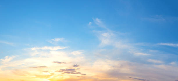 istock Panorama of gentle sunset sky 1322106281