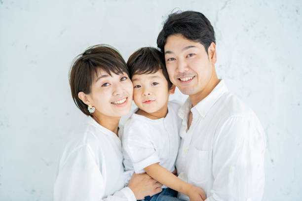 istock Parents and child lined up with a smile 1322111715