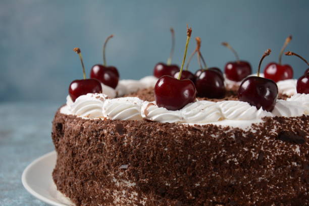 istock Black forest cake, Schwarzwald pie, dark chocolate and cherry dessert . 1322113117