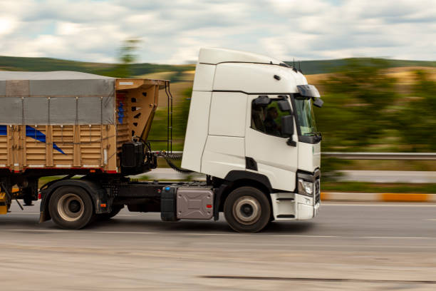 istock Truck Moving on the Road 1322113253