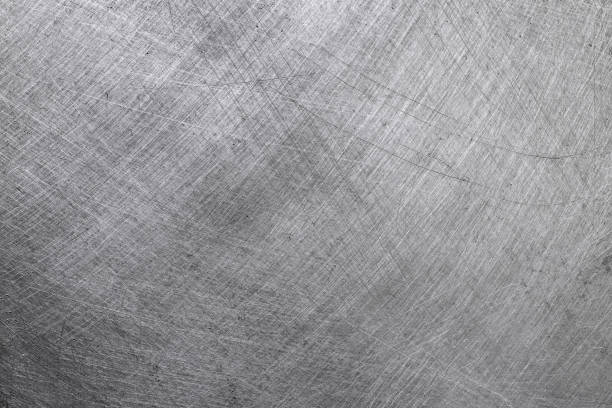 aluminium texture background, scratches on stainless steel. - seamless brushed metal platinum smooth imagens e fotografias de stock