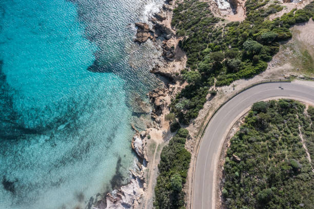 istock Drone view of coastline and road 1322116614