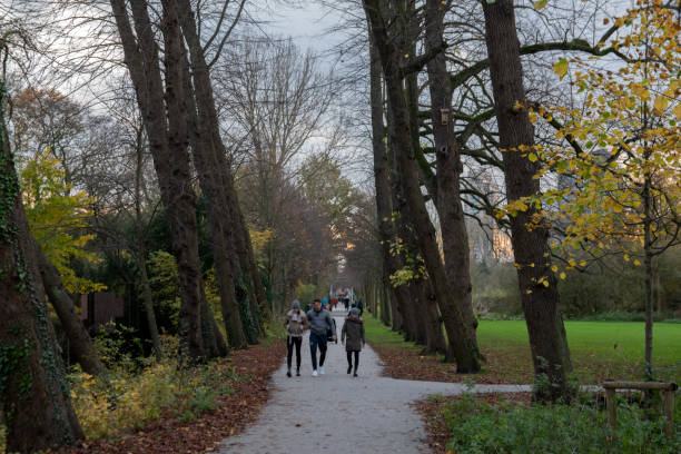 Walking Path At The Frankendaelpark During The Winter At Amsterdam The Netherlands 17-11-2020.