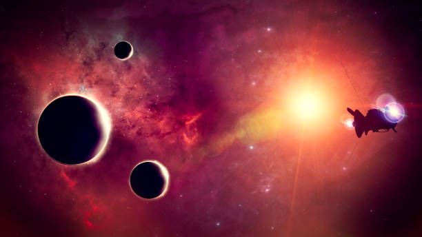 istock Planets and exoplanets of unexplored galaxies. Sci-Fi. New worlds to discover. Probe 1322120536