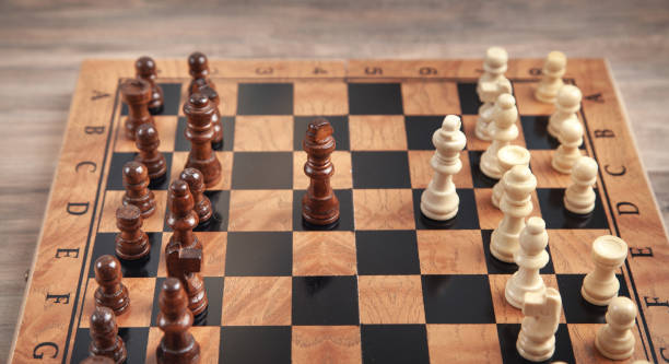 istock Chess pieces on the chessboard. Chess game 1322121739