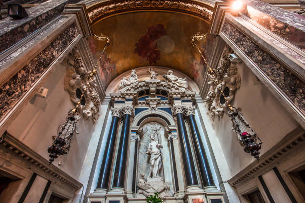 kirche santa maria di nazareth, venedig, italien - cathedral italy venice italy inside of stock-fotos und bilder