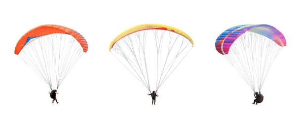 istock collection Bright colorful parachute on white background, isolated. 1322129698