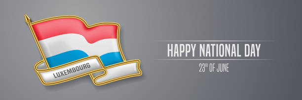 istock Luxembourg happy national day greeting card, banner vector illustration 1322130031