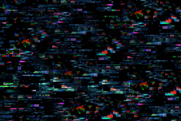 istock Multi-colored unfocused glitches in the form of a pixel 1322130046