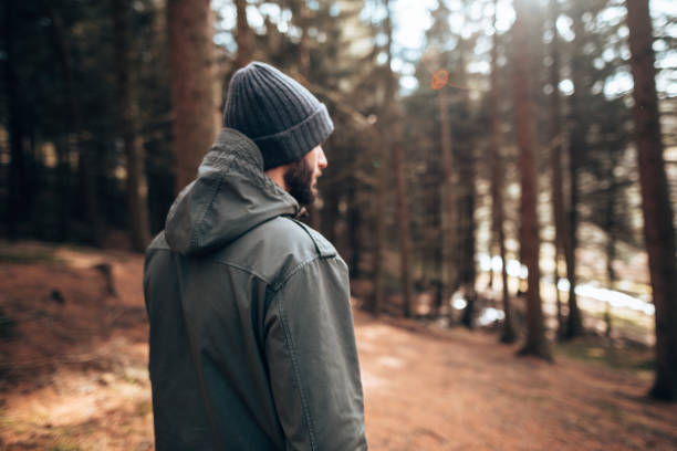 istock beard man walking in the forest 1322131518