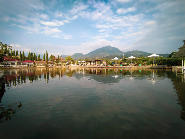 Mountain View with lake and blue sky