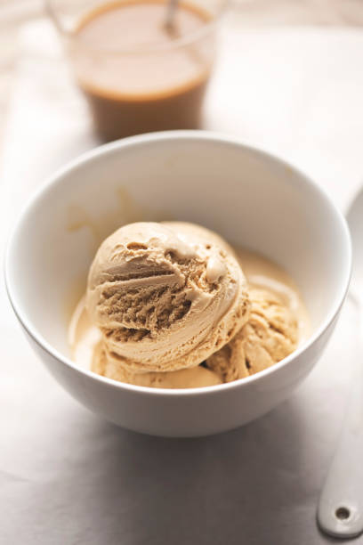 istock Latte coffee ice creams in bowl 1322137861
