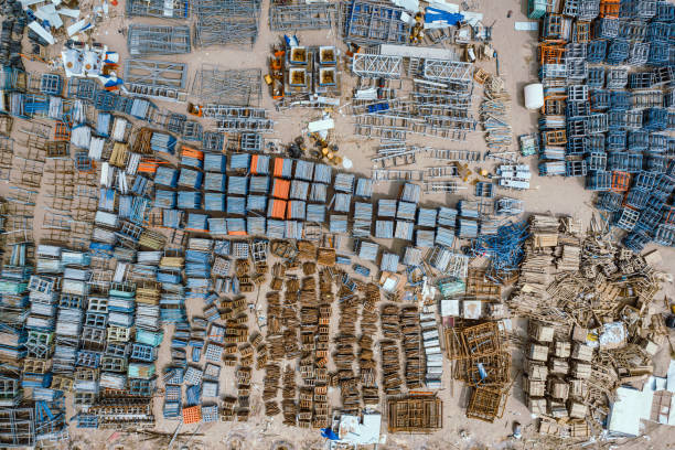 Drone Point View of Construction Site and Construction Waste