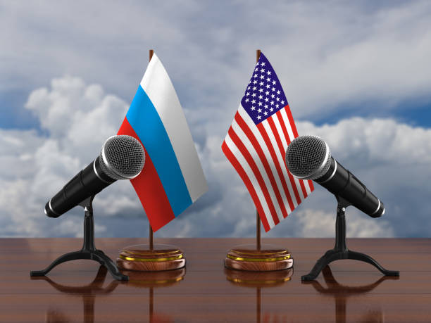 istock Relationship between America and Russia. 3D illustration 1322141041