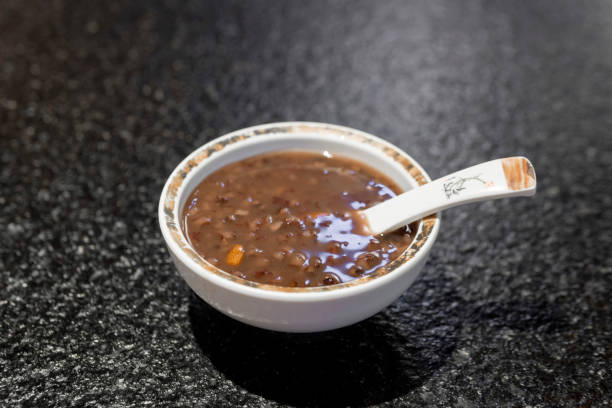 Sweet red bean porridge in the restaurant