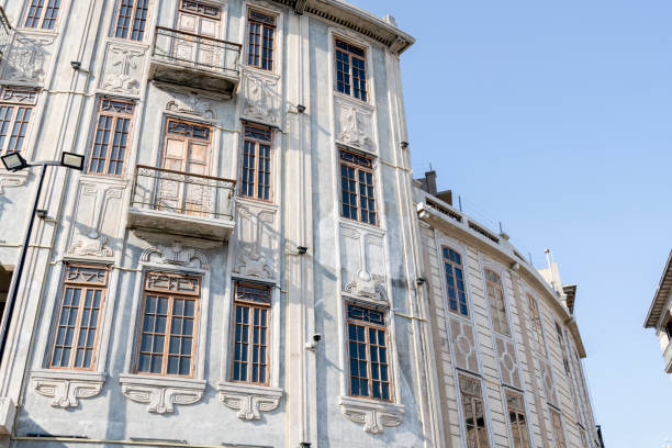 istock Old buildings with European style under blue sky 1322142834