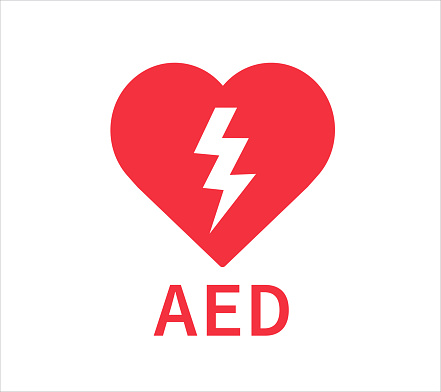 istock AED vector icon. Emergency defibrillator sign. Red heart electricity. Vector illustration. 1322144140
