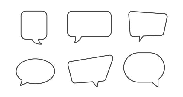 ilustrações, clipart, desenhos animados e ícones de conjunto de bolhas de fala isoladas no fundo branco. ícone de bate-papo e conversa. elementos de design. ilustração vetorial - speech bubble