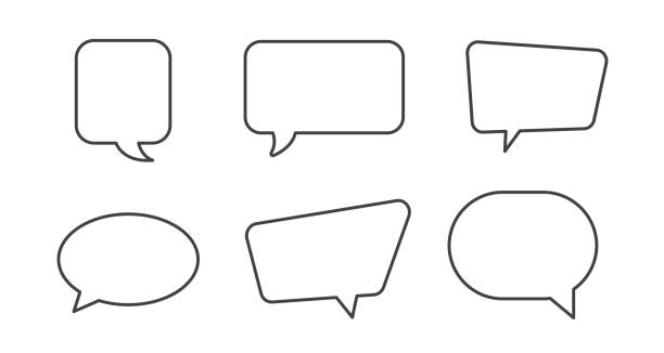 Set of speech bubbles isolated on white background. Chat and talk icon. Design elements. Vector illustration Set of speech bubbles isolated on white background. Chat and talk icon. Design elements. Vector illustration speech bubble stock illustrations