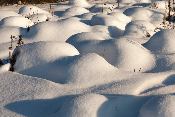 istock covered soil and grass with a thick layer of snow after a cyclone 1322144813
