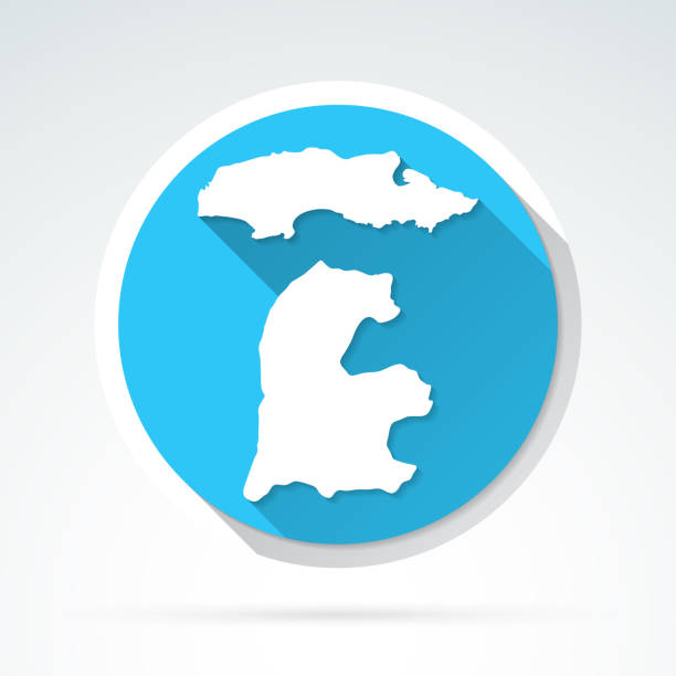 Daman and Diu map icon - Flat Design with Long Shadow Map of Daman and Diu isolated on blue background. Trendy icon with a flat design style and a long shadow effect. Vector Illustration (EPS10, well layered and grouped). Easy to edit, manipulate, resize or colorize. Vector and Jpeg file of different sizes. diu island stock illustrations