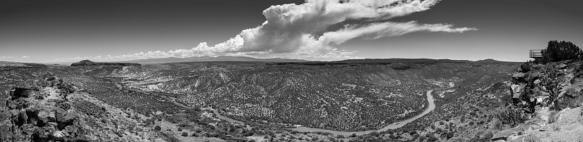 White Rock New Mexico USA overlook view of the Rio Grande River.