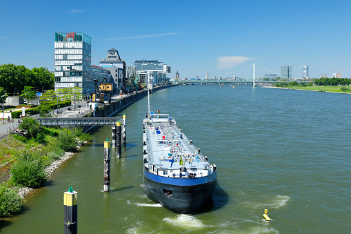 Bremerhaven, Germany - October 28, 2021: Weser ferry Bremerhaven in service between Bremerhaven and Nordenham