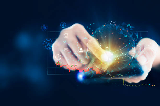 istock Businessman hands holding using mobile smartphone on global social media network connection - Technology and digital marketing 1322151284