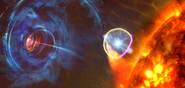 istock The struggle of opposites in outer space. Matter versus antimatter, star versus black hole. Cold versus hot. 1322152970