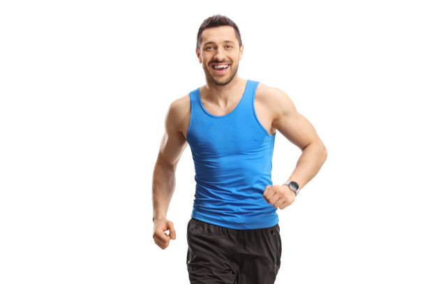 istock Smiling man running towards the camera 1322154202