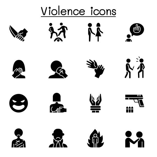 ilustraciones, imágenes clip art, dibujos animados e iconos de stock de violencia, trata de personas, abuso, acoso sexual icono set vector ilustración diseño gráfico - anti sex