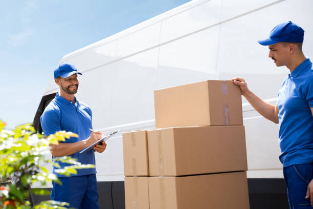Van Courier And Professional Movers stock photo