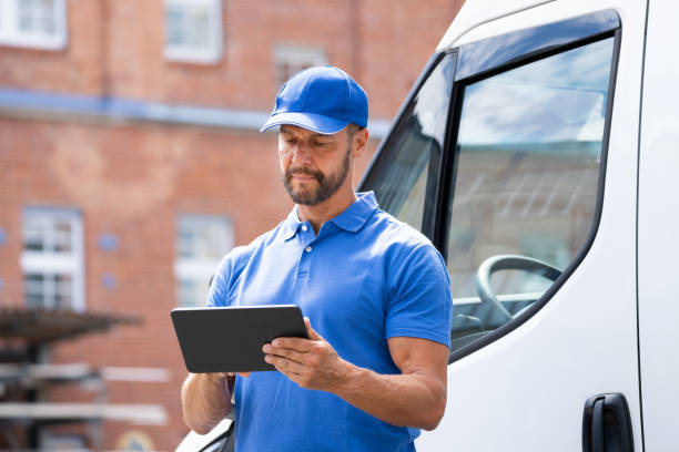 istock Delivery Man Near Truck Or Van 1322156393