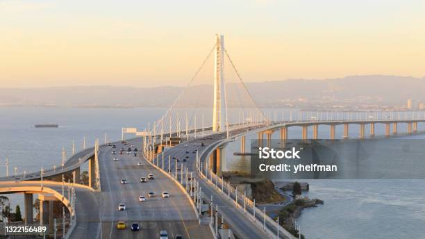 Sunset Over The San Franciscooakland Bay Bridge Eastern Span Stock Photo - Download Image Now