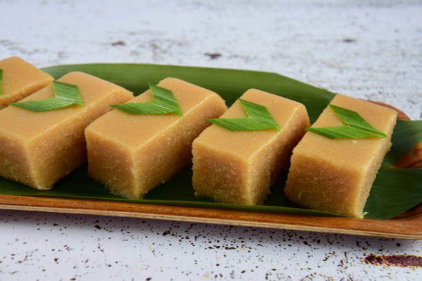 istock Cassava Agar Agar Steamed. Cassava steamed cake with pandan leaf 1322160911