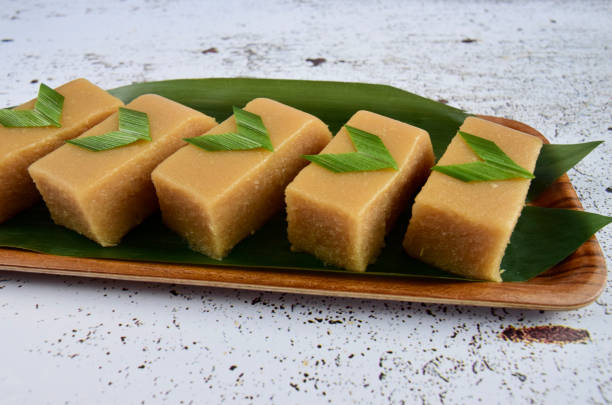 istock Cassava Agar Agar Steamed. Cassava steamed cake with pandan leaf 1322161058
