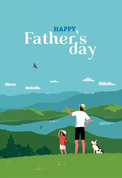 Vector illustration of Happy Fathers Day holiday banner background vector