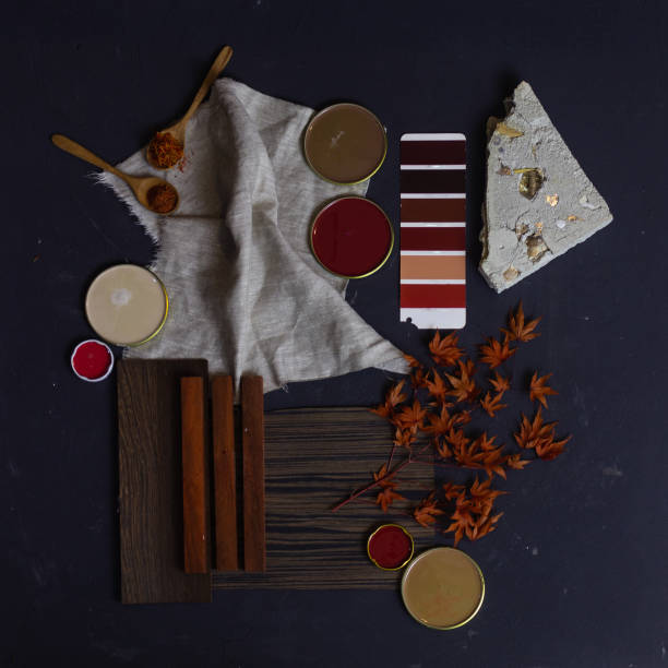 Mood board color palette for decor and interior design