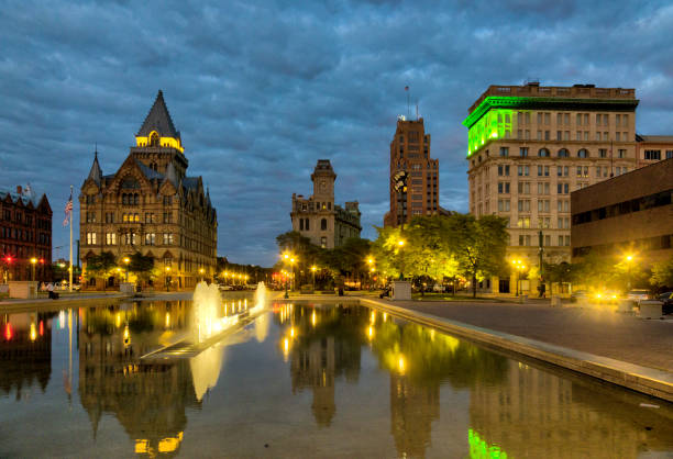 istock Clinton Square, Syracuse New York at dusk 1322174743