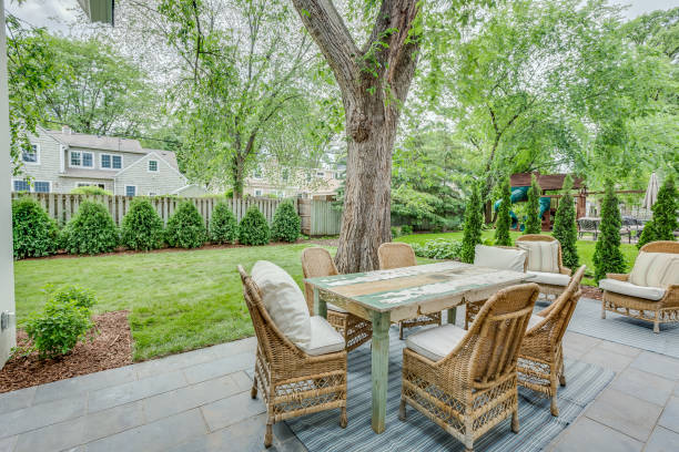 istock Large mature tree in backyard of two story home 1322183704
