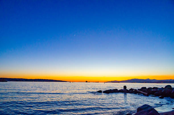 Chilling time after sunset in the beach