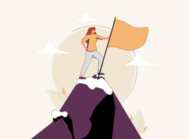 istock Successful businesswoman as confident female work leader tiny person concept. Career professional achievement top. 1322186919