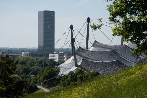 Munich, Germany - June 2, 2021: The tallest skyscraper in Munich, Hochhaus Uptown München (\