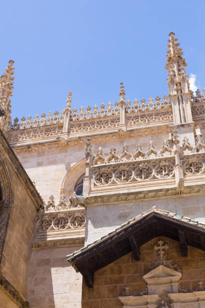 istock Intricate stone artwork decorating the Royal Chapel of Granada Capilla Real de Granada, a mausoleum located in Granada, Andalusia, Spain 1322190230