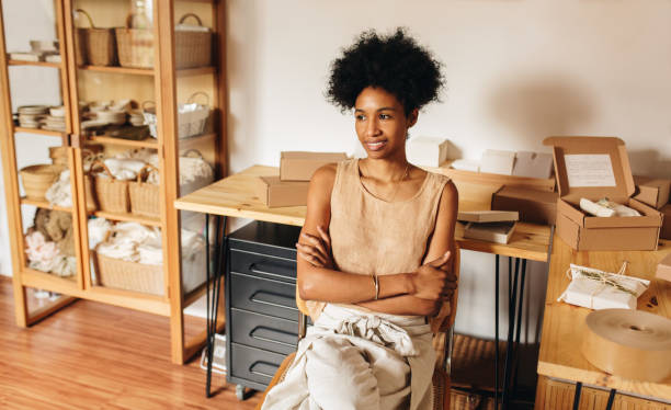 istock Handmade jewelry entrepreneur looking away 1322191183