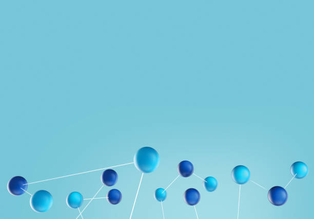 istock Connections atoms on blue background for the presentations. 1322192276
