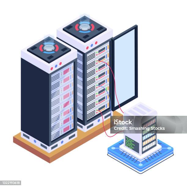 Ruang Server Ilustrasi Stok - Unduh Gambar Sekarang - Basis data, Data ...