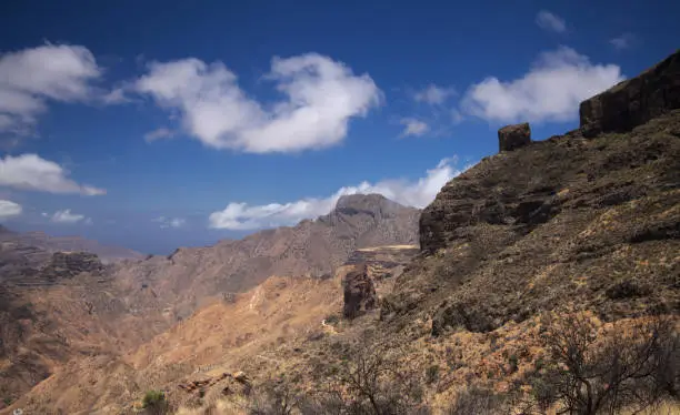 Photo of Gran Canaria, landscape of the central part of the island, Las Cumbres, ie The Summits, hiking route Tejeda - Roque Bentayga