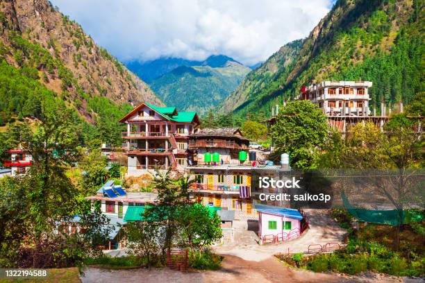 Local Houses In Kasol Village India Stock Photo - Download Image Now - Hotel, Lahaul and Spiti District, Asia