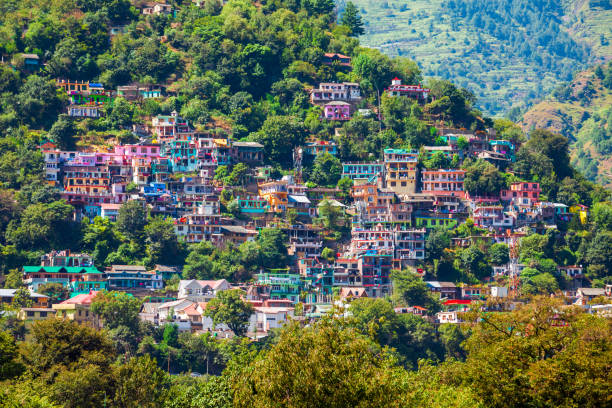istock Kullu town aerial panoramic landscape, India 1322194591